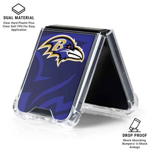 NFL Baltimore Ravens Double Vision Galaxy Z Flip6 Clear Case